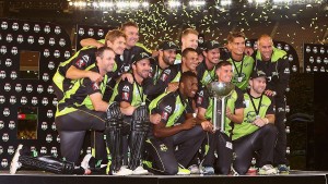 during the Big Bash League final match between Melbourne Stars and the Sydney Thunder at Melbourne Cricket Ground on January 24, 2016 in Melbourne, Australia.
